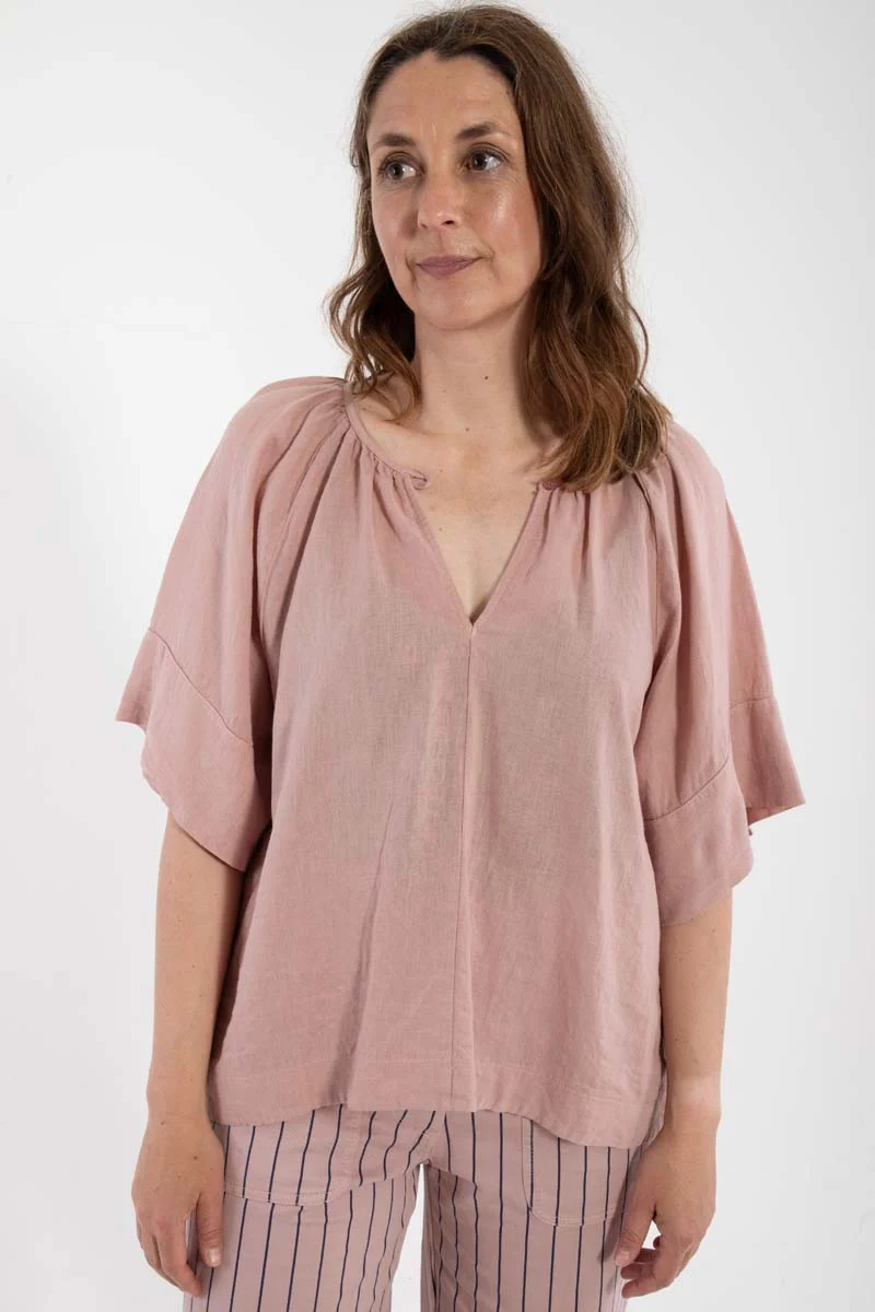 Daneshade Modal Linnen Top Rose Beige