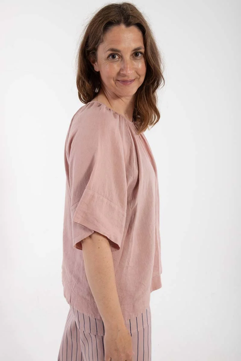 Daneshade Modal Linnen Top Rose Beige