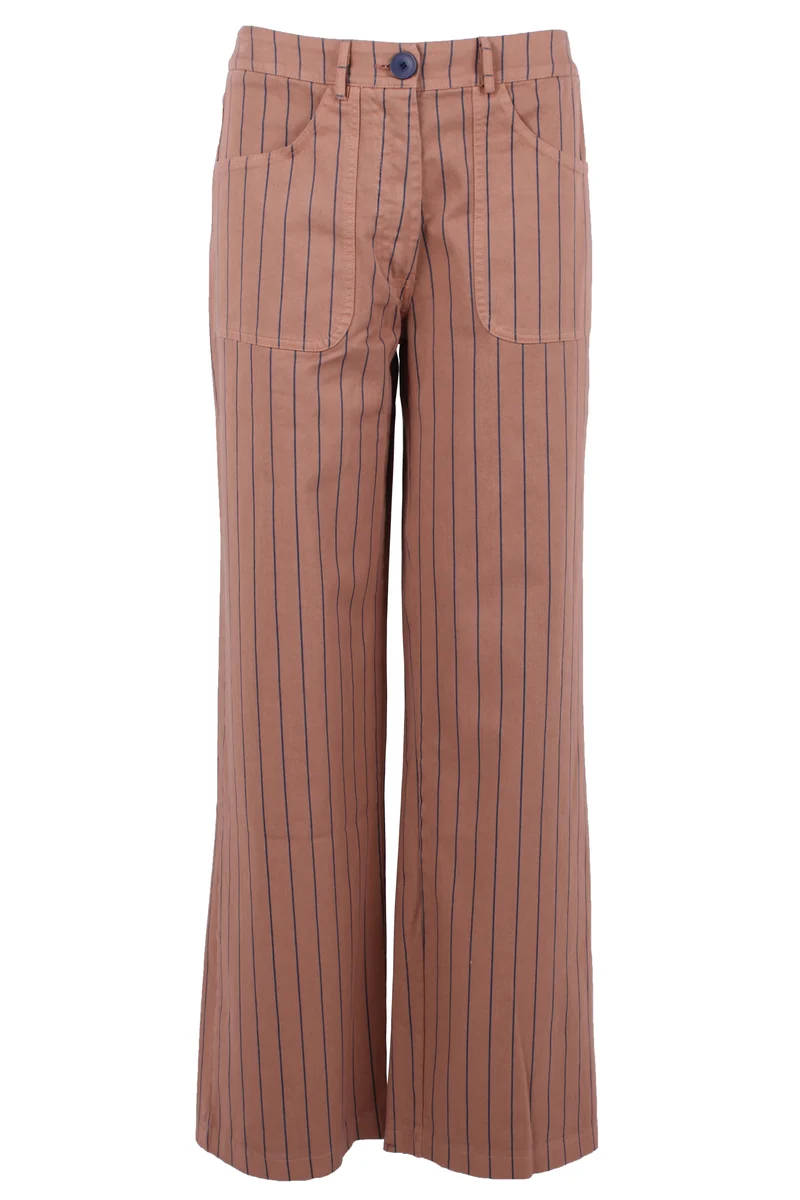 Danedaisy Stretch Canvas Pants Rose Beige/Dk Navy