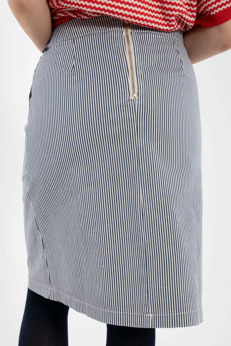 Danekage Stretch Canvas Skirt Dk Navy/Chalk