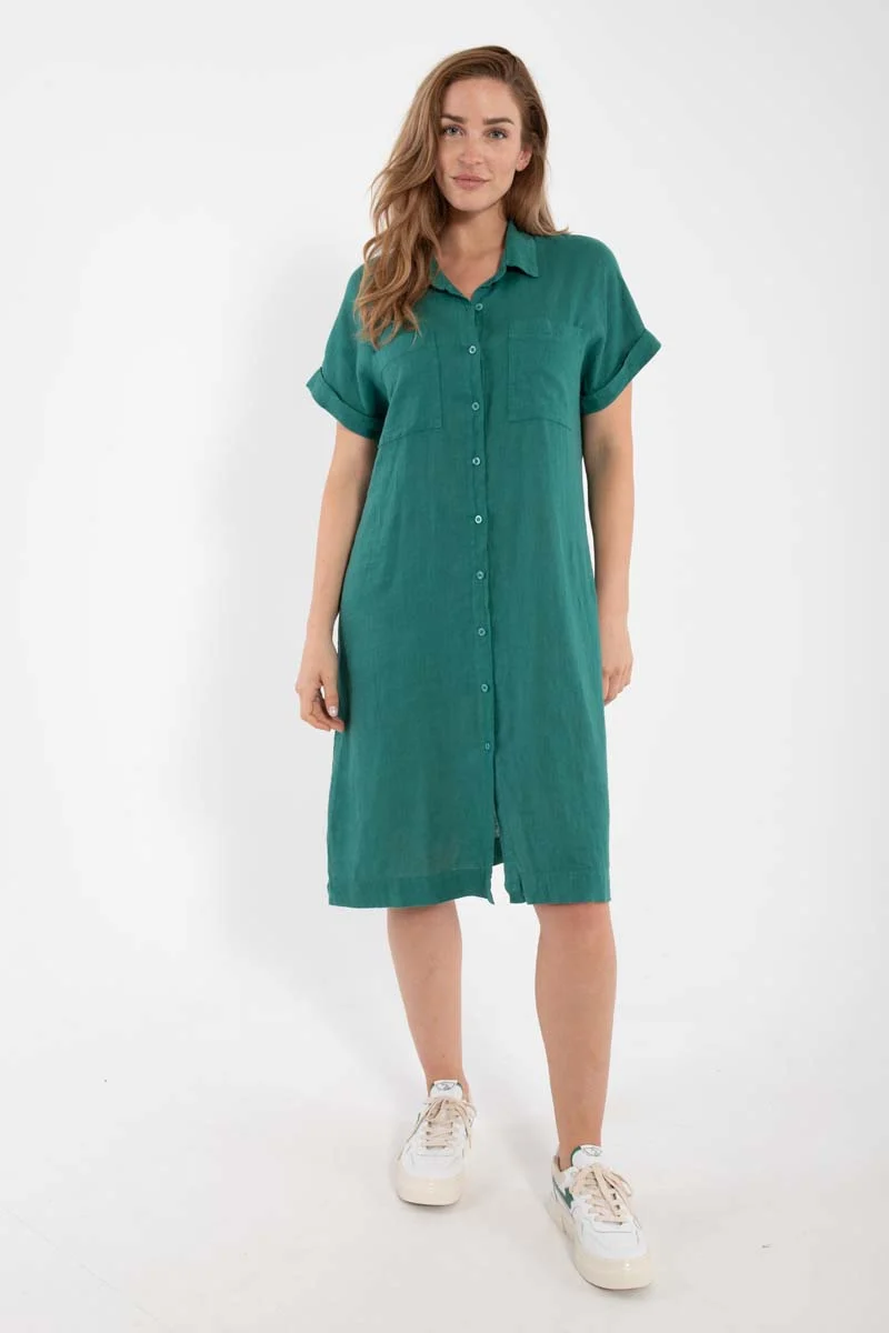 Danerrand Modal Linnen Dress Light Slate