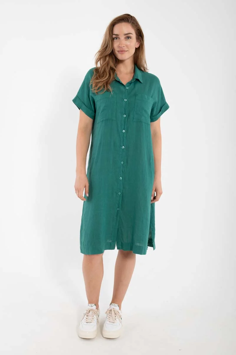 Danerrand Modal Linnen Dress Light Slate