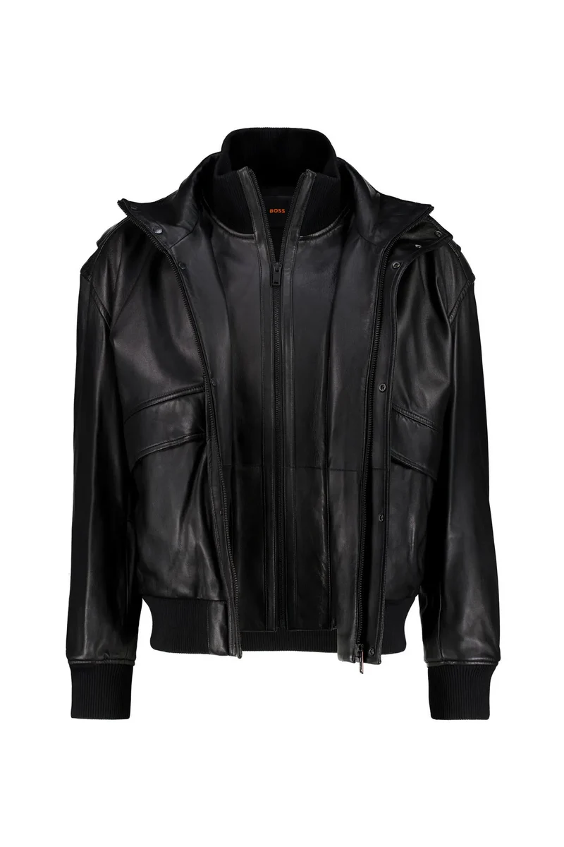 Lederjacke mit Stehkragen