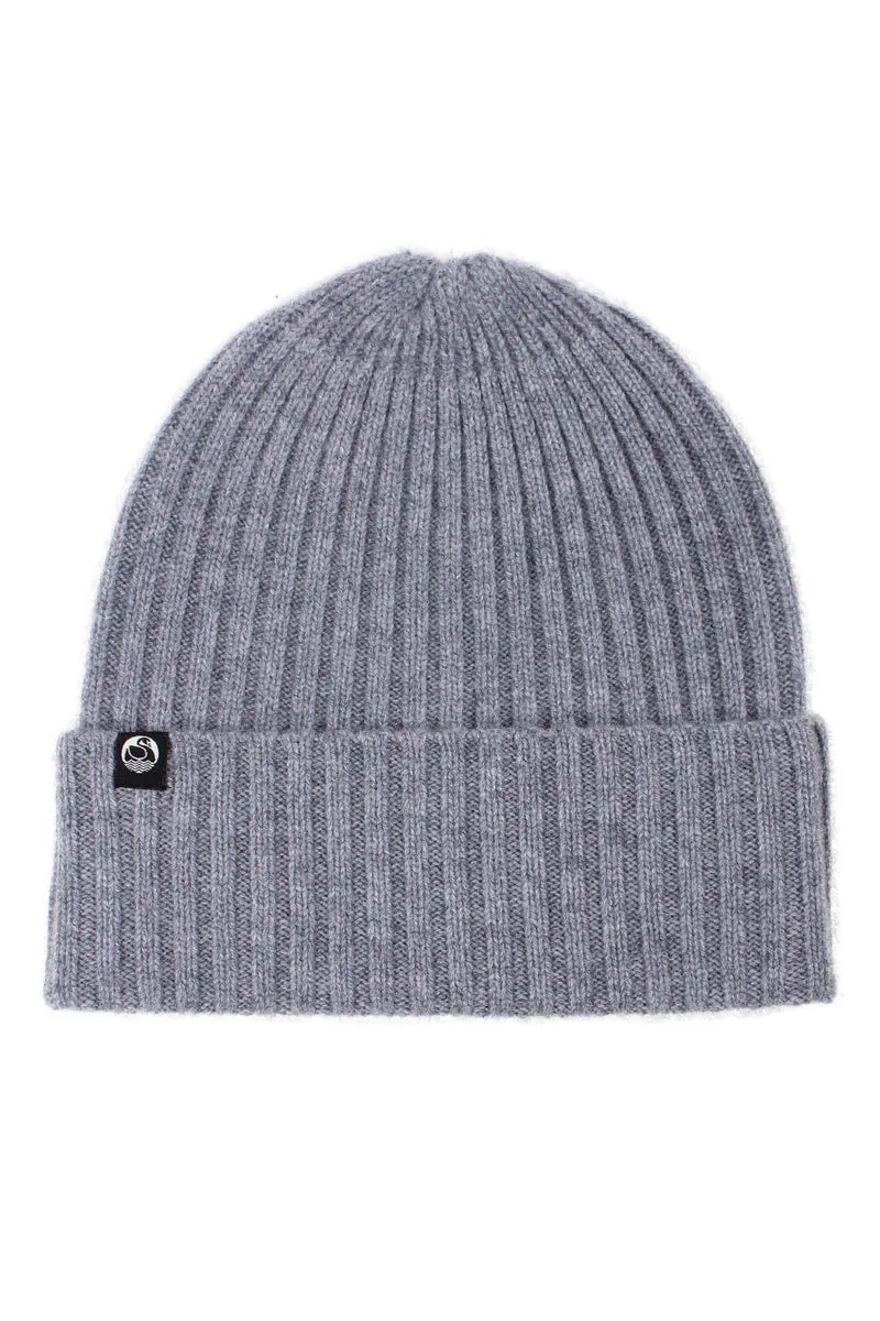 ESS - Cashmere Rib Beanie Grey