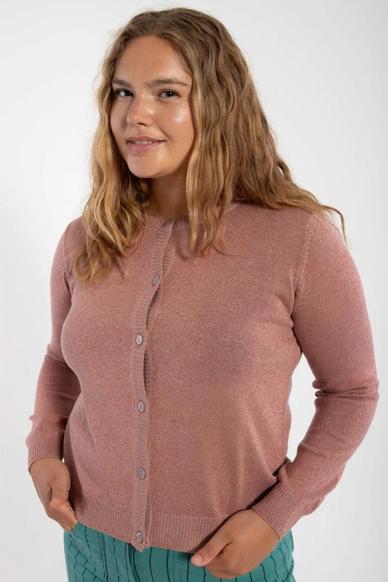Danesaga Glitter Cardigan Rose Beige