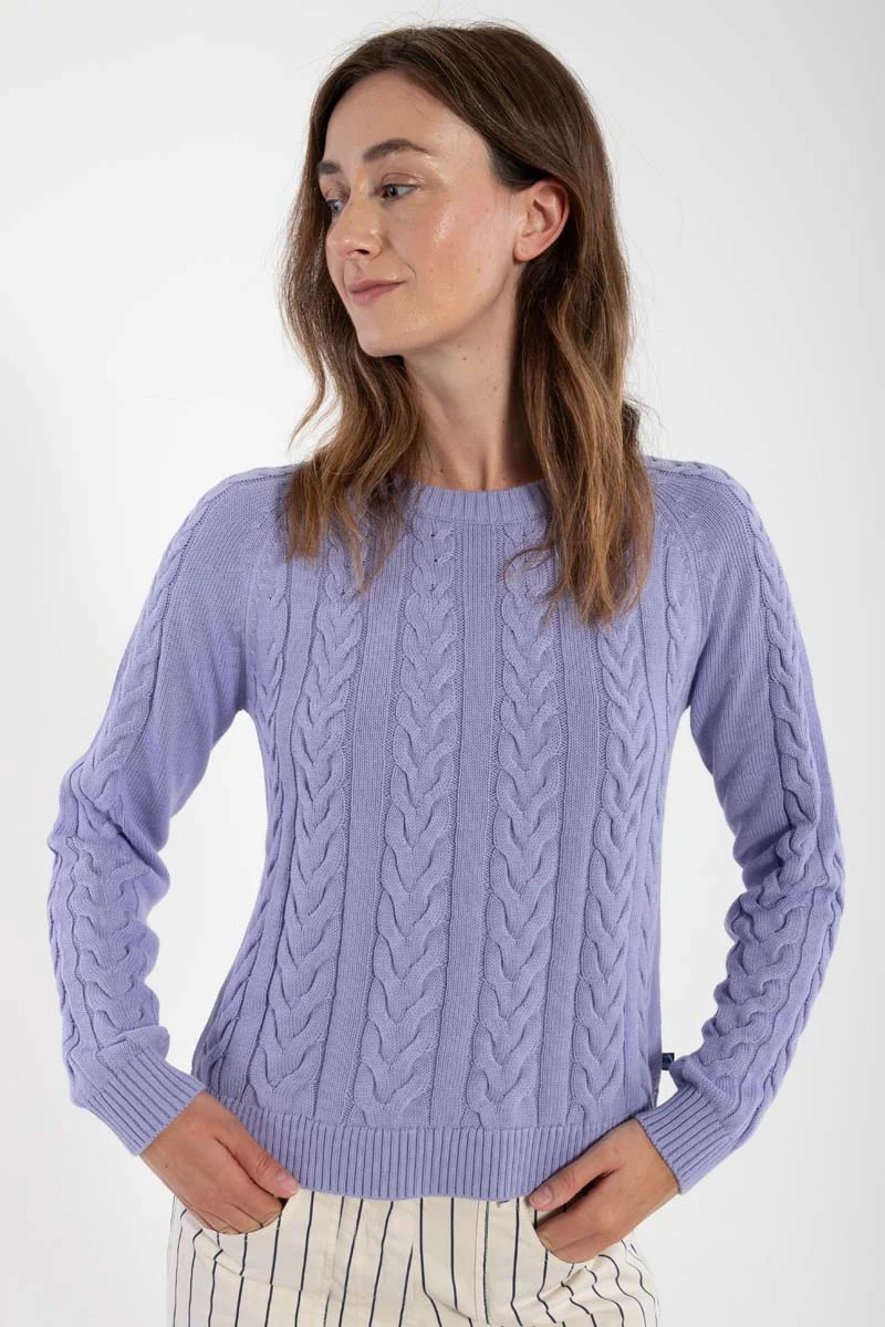 Danetwister Cable Sweater Lilla