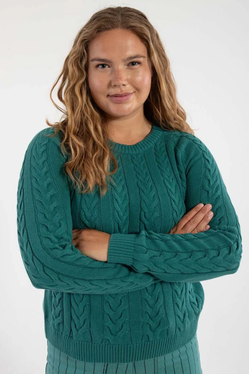 Danetwister Cable Sweater Light Slate