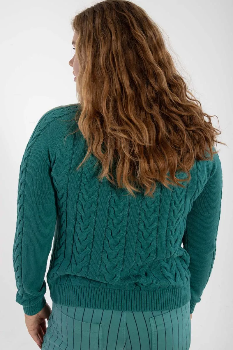 Danetwister Cable Sweater Light Slate