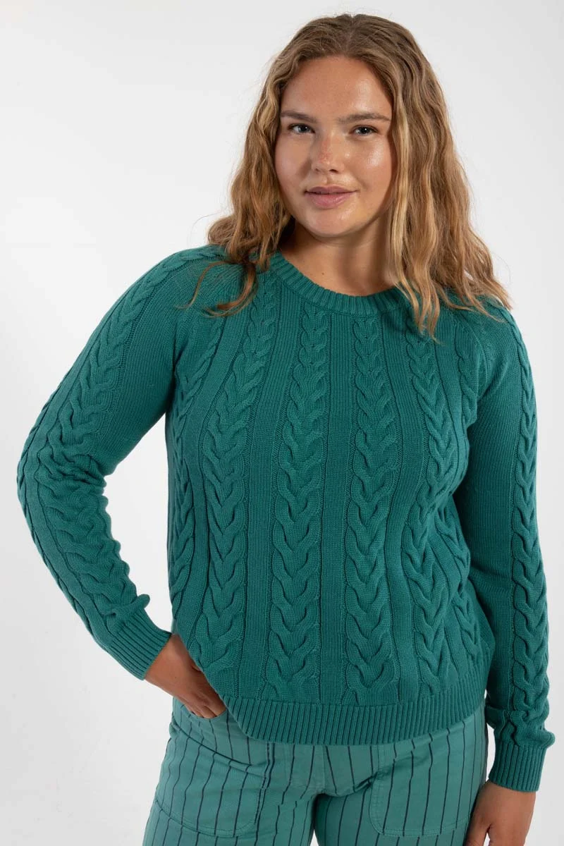 Danetwister Cable Sweater Light Slate