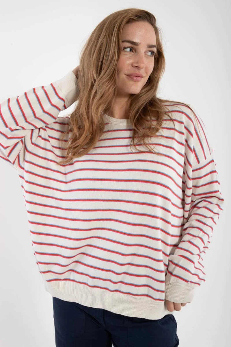 Danemeadow Cotton Knit Sweater Chalk TRIO