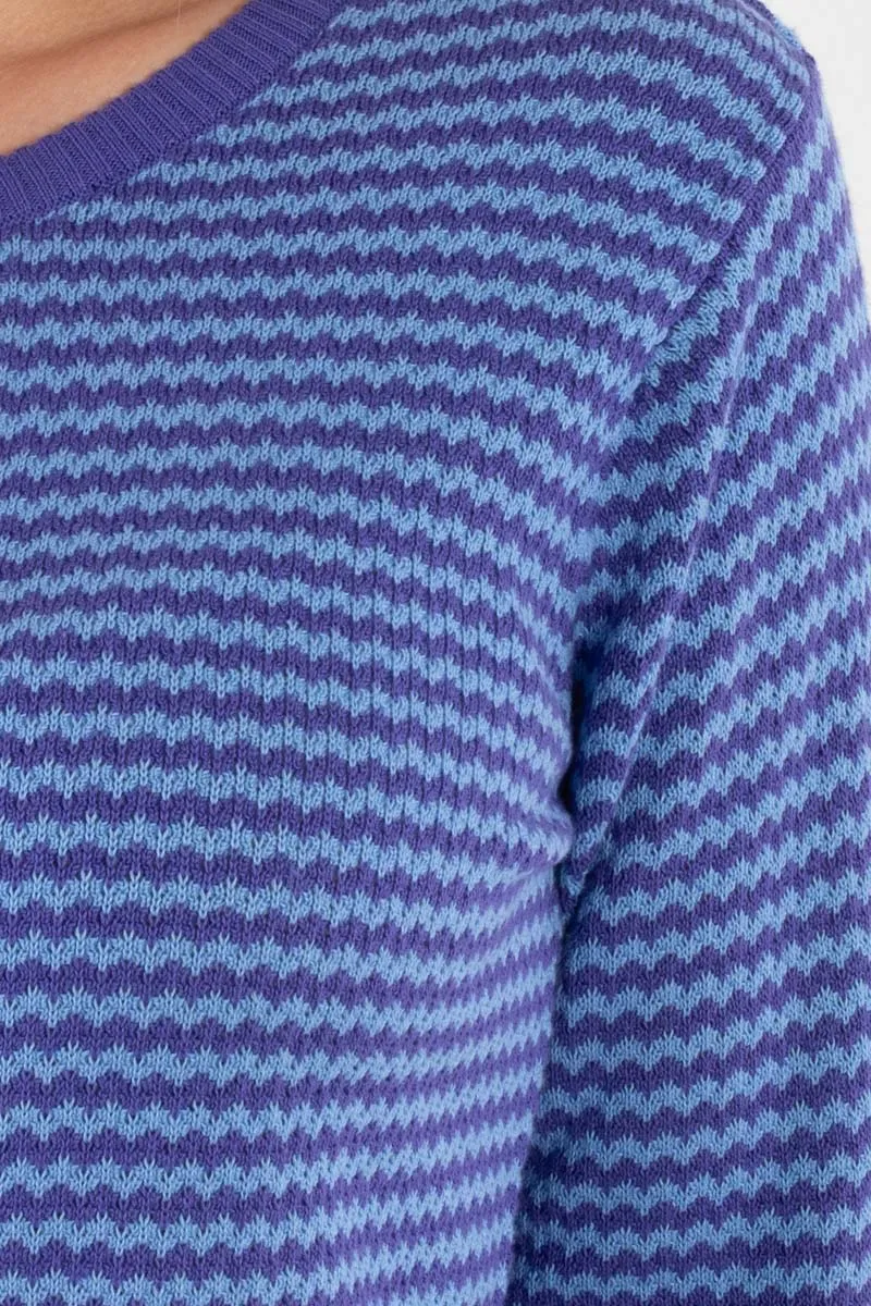 Danesaga Pearl Knit Cardigan Cold Purple/Waterblue