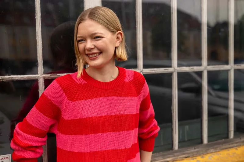 Danejumbo Rib Sweater Summer Red/Bright Pink