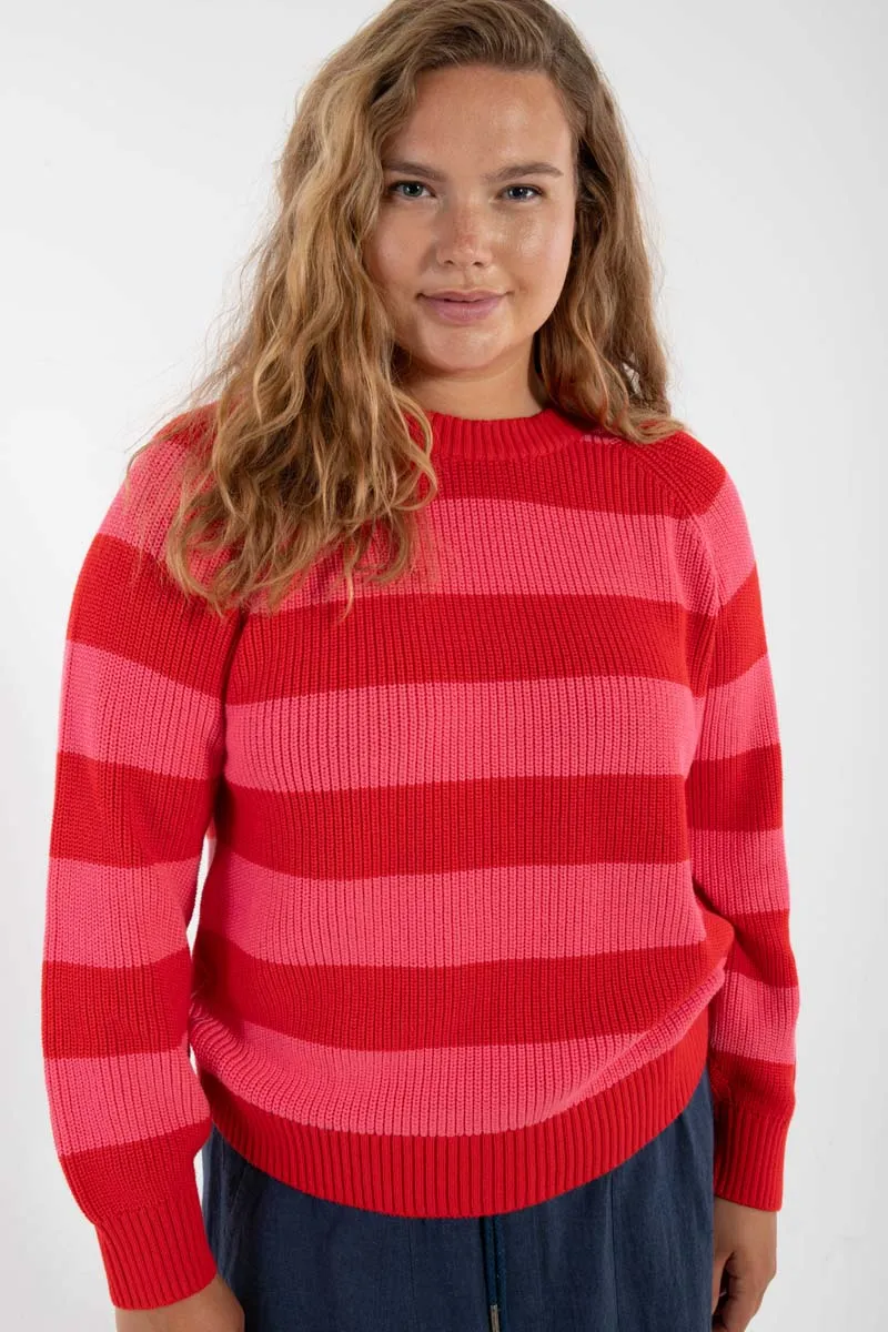 Danejumbo Rib Sweater Summer Red/Bright Pink