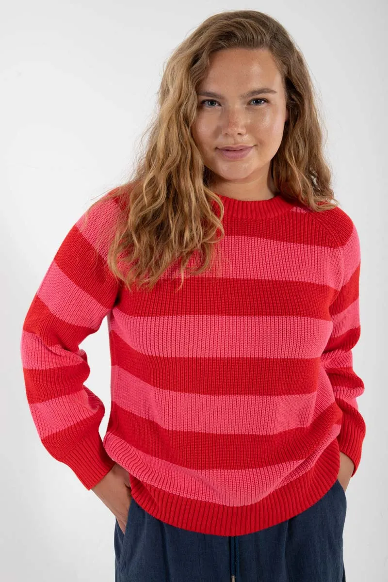 Danejumbo Rib Sweater Summer Red/Bright Pink