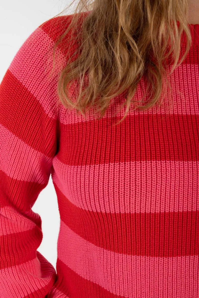 Danejumbo Rib Sweater Summer Red/Bright Pink