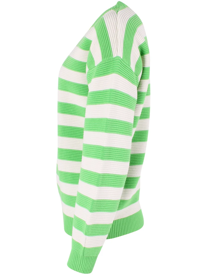 Danegold 3D Knit Sweater Bright Green/Chalk