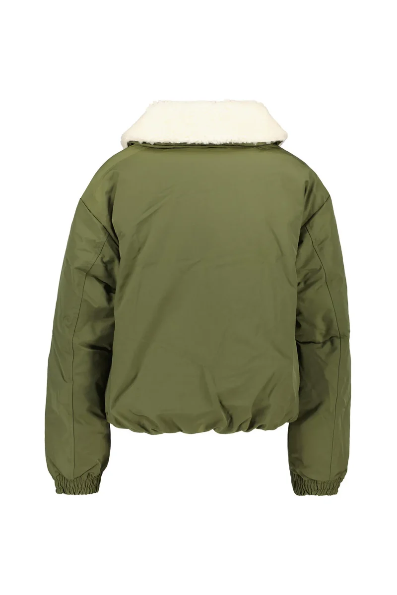 Daunen-Pufferjacke mit Teddykragen