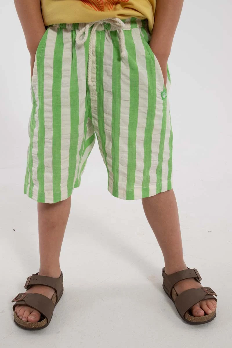 Danegorm Seersucker Shorts Bright Green/Chalk