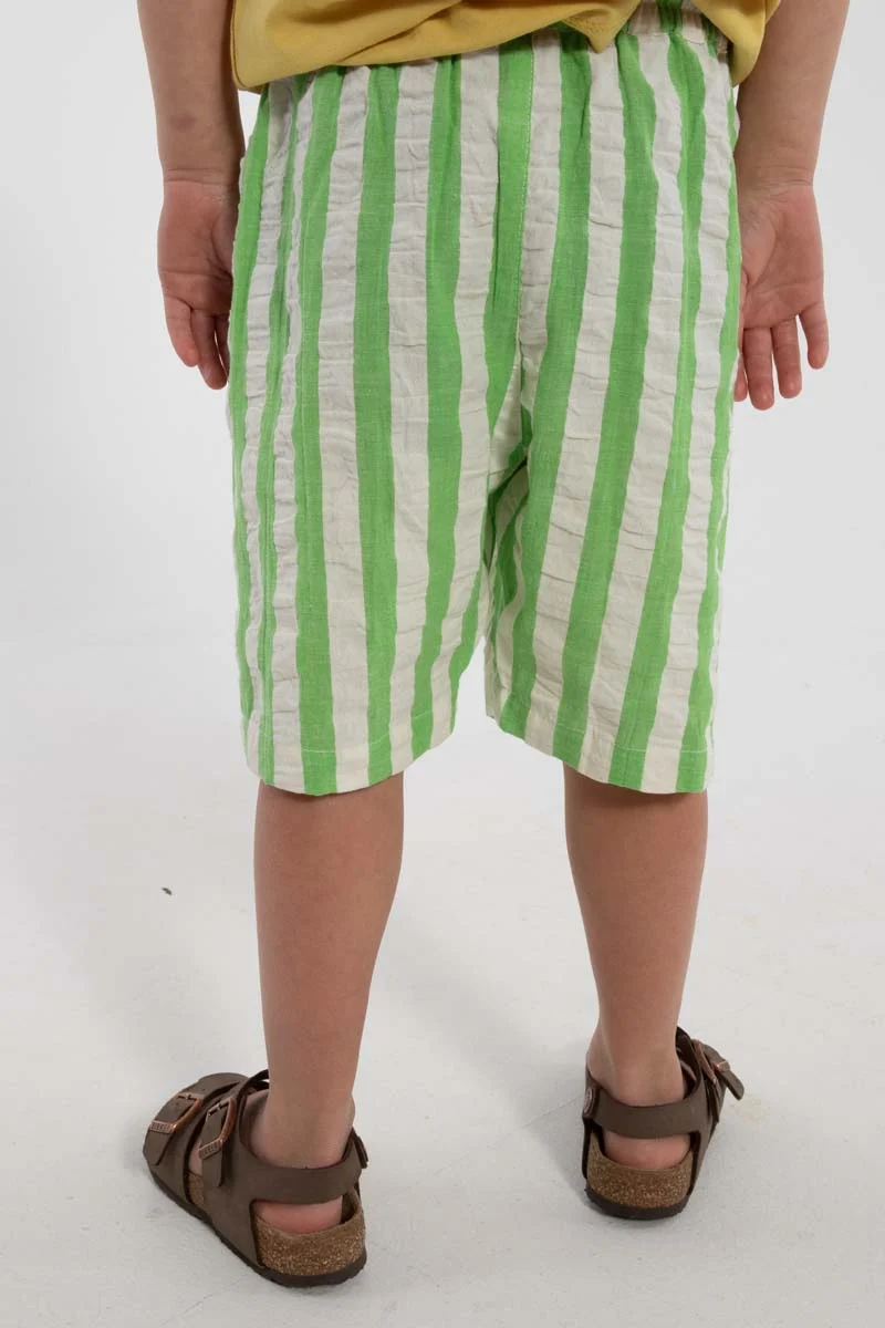 Danegorm Seersucker Shorts Bright Green/Chalk