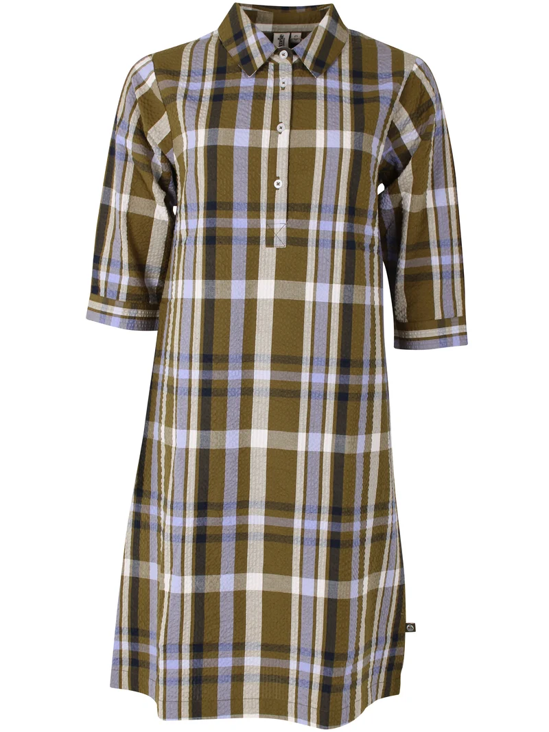 Danecarnation Searsucker Dress Olive WOVENCHECK