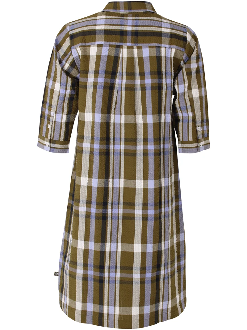 Danecarnation Searsucker Dress Olive WOVENCHECK