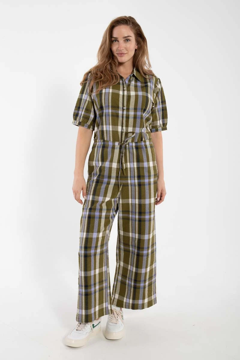 Danefruit Searsucker Suit Olive WOVENCHECK