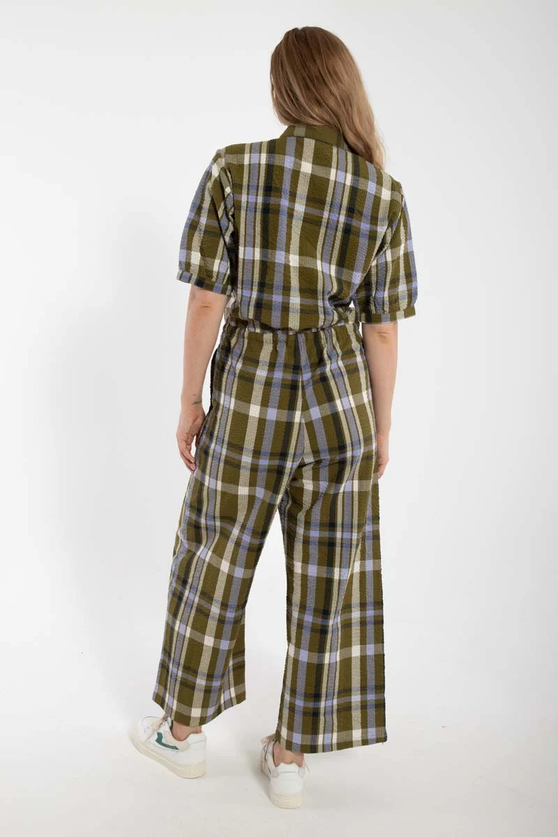 Danefruit Searsucker Suit Olive WOVENCHECK