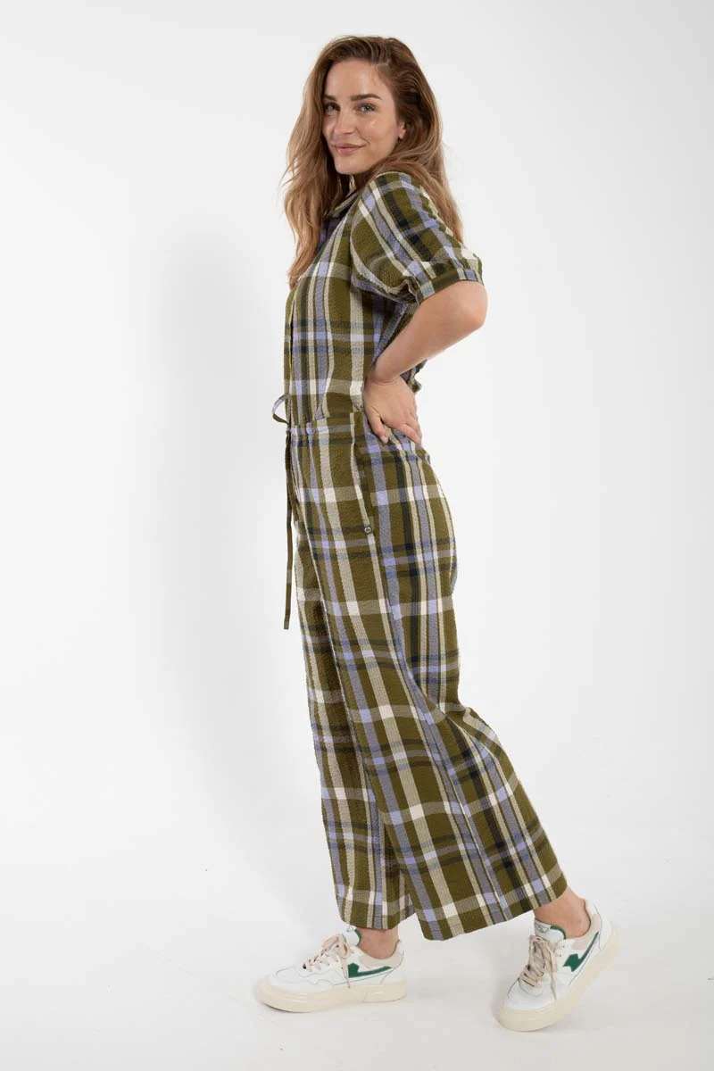 Danefruit Searsucker Suit Olive WOVENCHECK