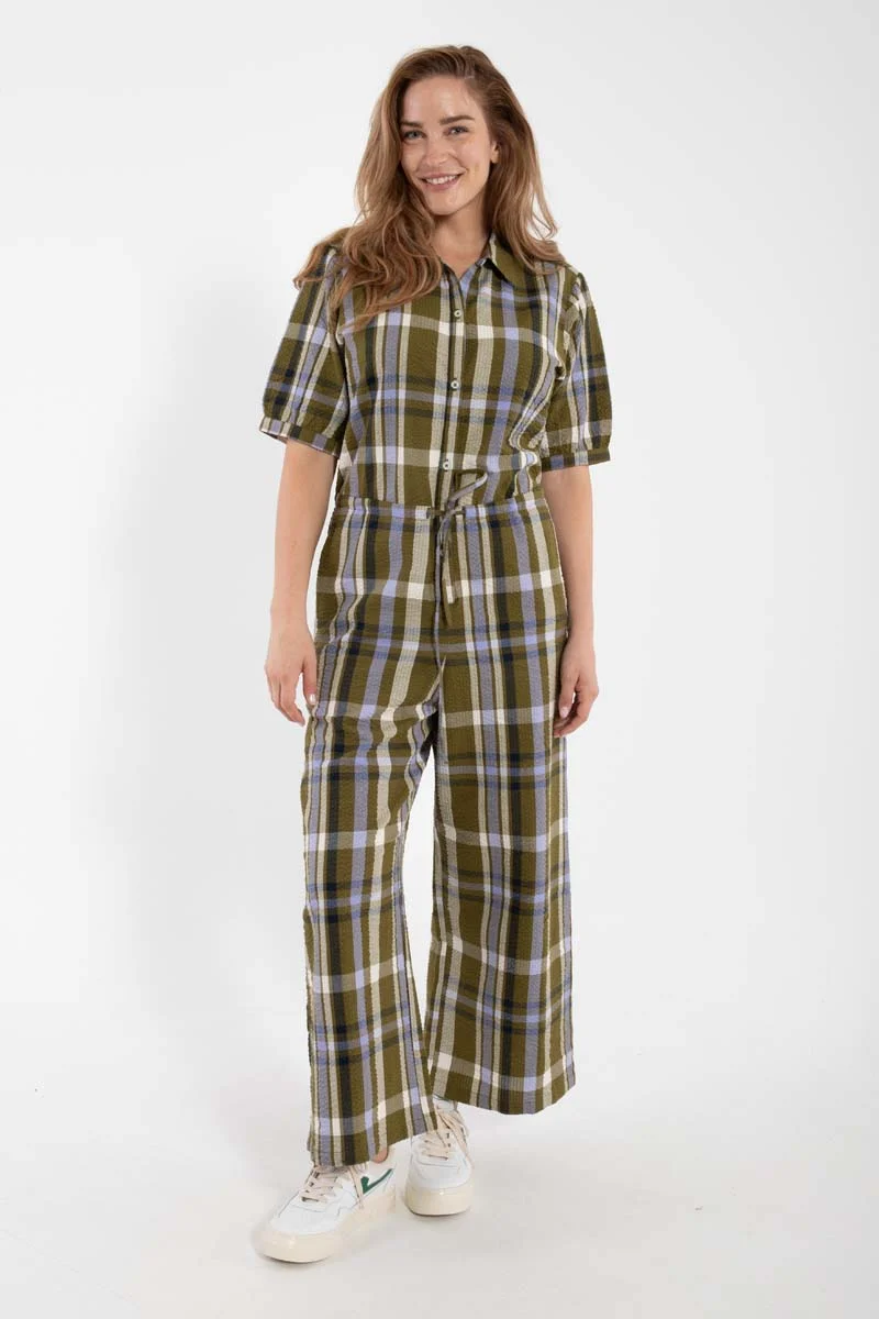 Danefruit Searsucker Suit Olive WOVENCHECK