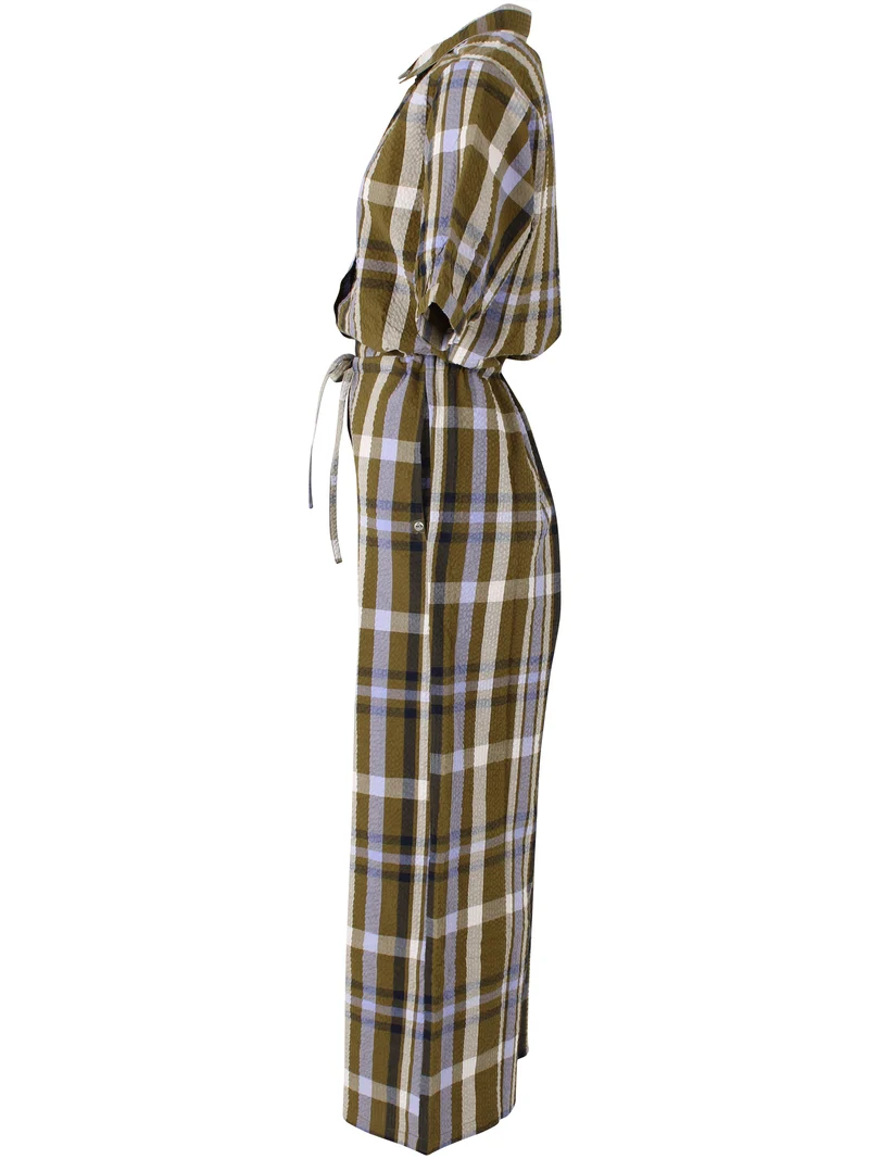 Danefruit Searsucker Suit Olive WOVENCHECK