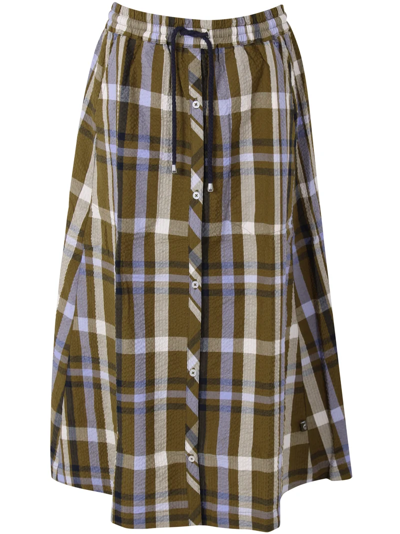 Danevisit Searsucker Skirt Olive WOVENCHECK