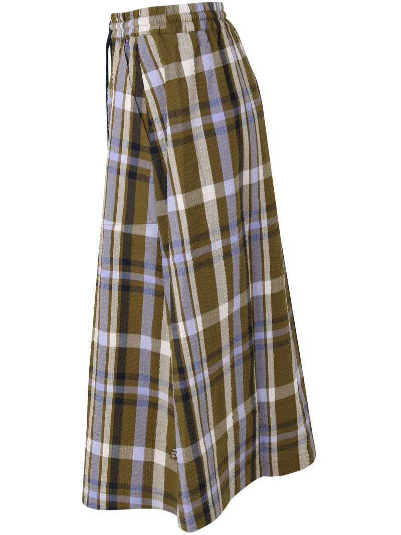 Danevisit Searsucker Skirt Olive WOVENCHECK