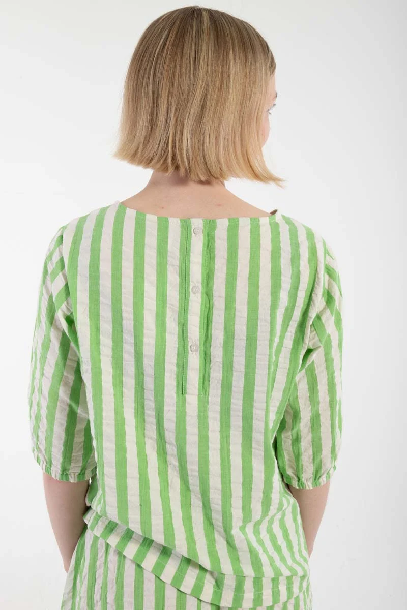 Danecremant Searsucker Shirt Bright Green/Chalk