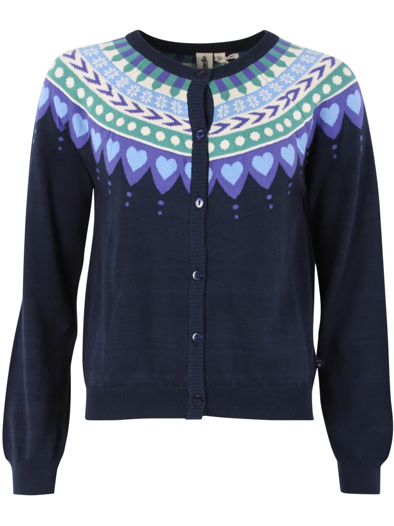 Danesweetheart Cotton Knit Cardigan Dk Navy