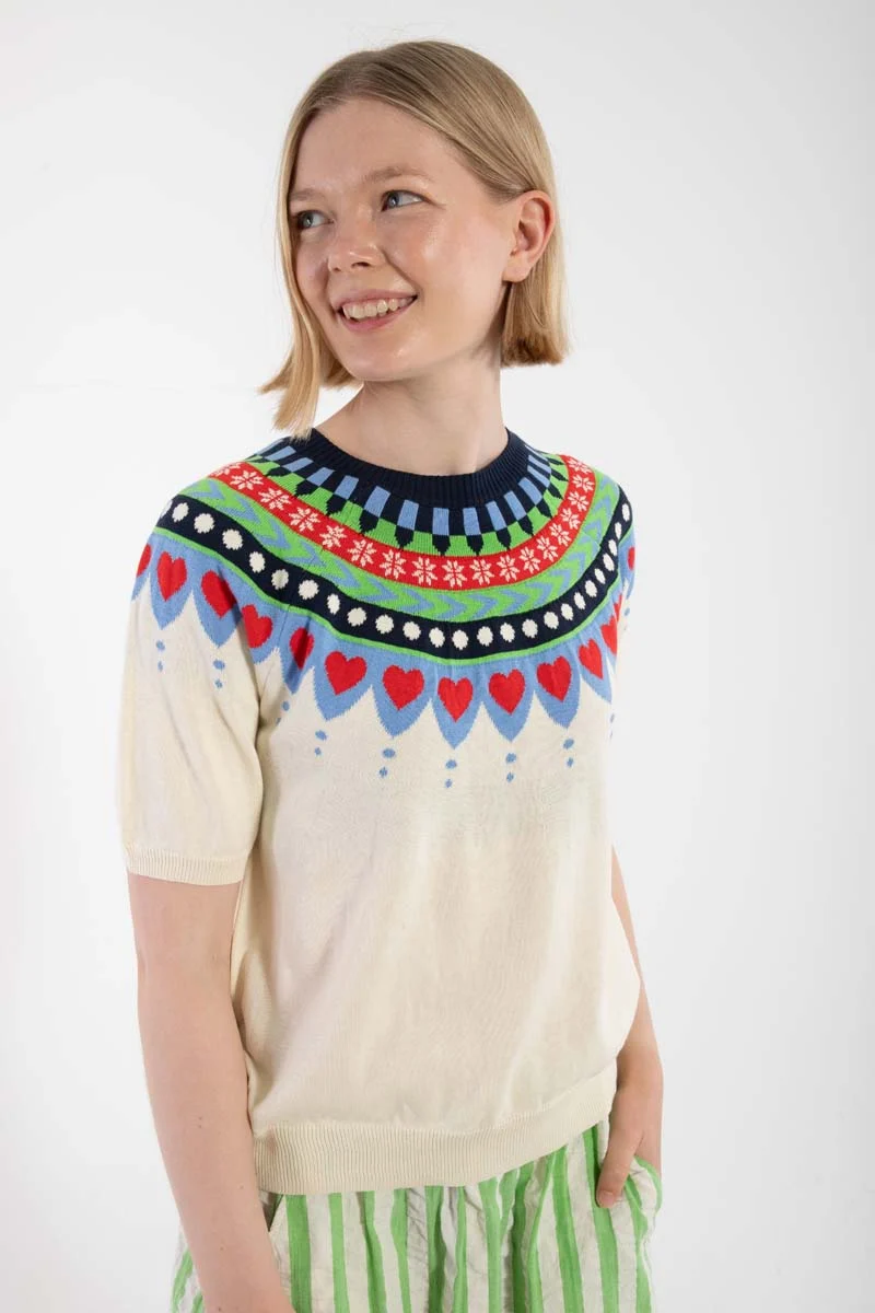 Danehope Cotton Knit Sweater Tee Chalk-SS25