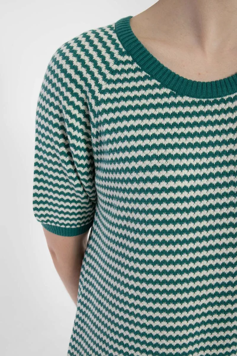 Daneblomme Pearl Knit Sweater Dress Dk Slate/Chalk