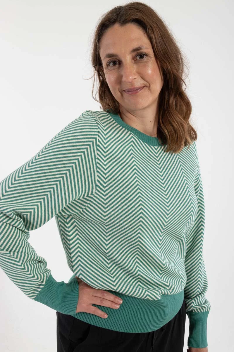 Danefox Cotton Knit Sweater Light Slate/Chalk