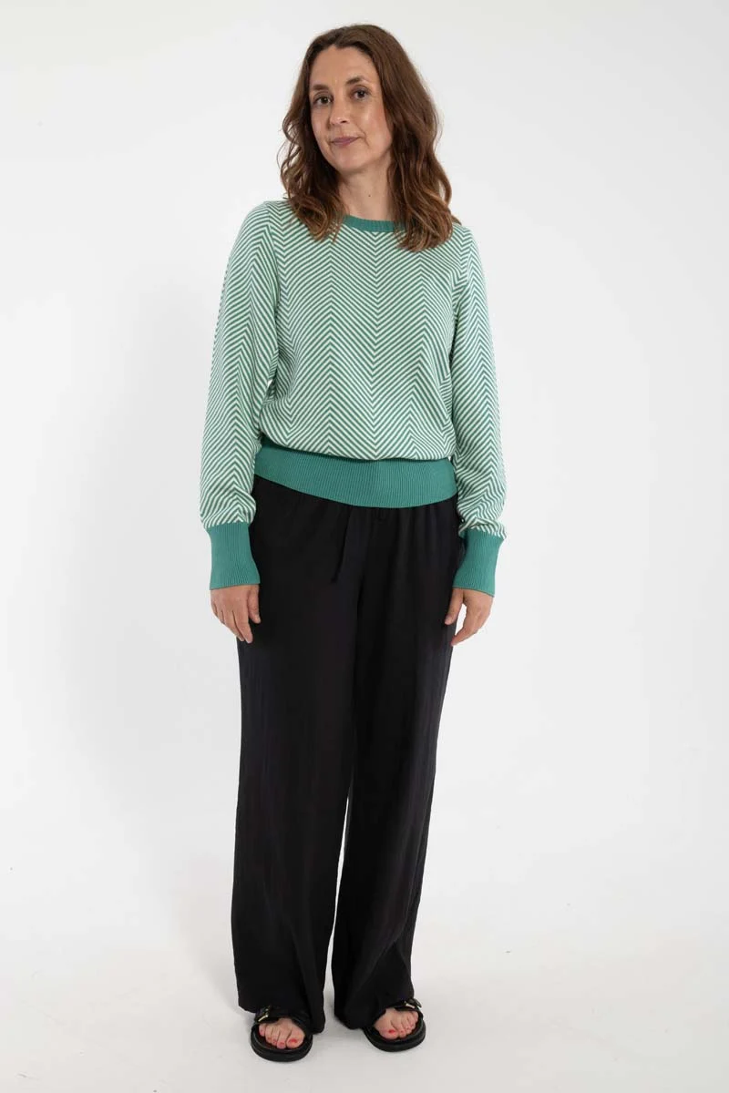Danefox Cotton Knit Sweater Light Slate/Chalk