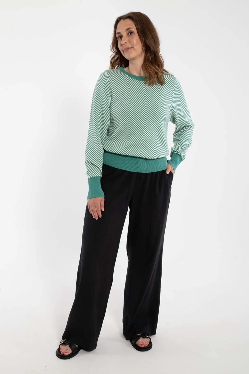 Danefox Cotton Knit Sweater Light Slate/Chalk