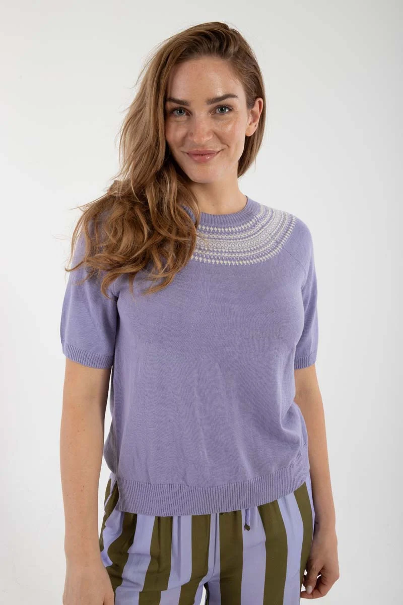 Danesilver Sweater Tee Lilla/Chalk