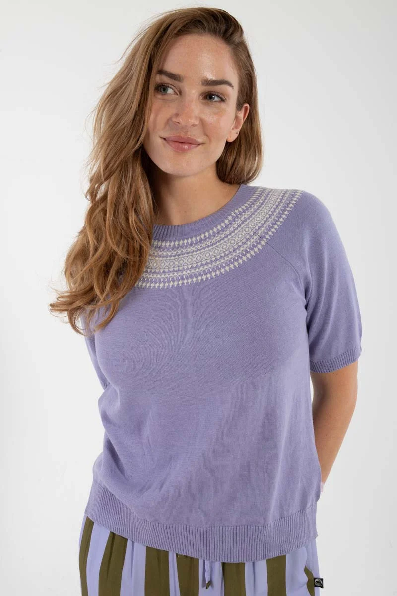 Danesilver Sweater Tee Lilla/Chalk