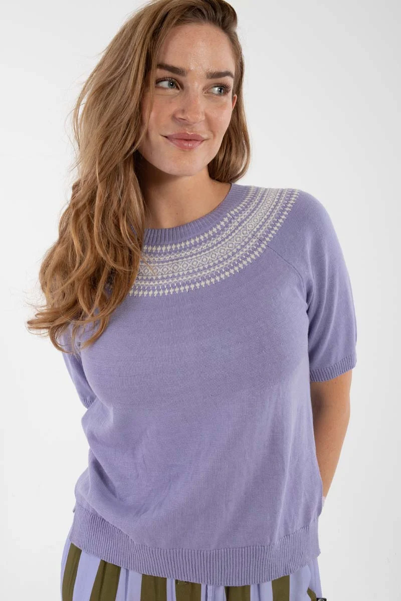 Danesilver Sweater Tee Lilla/Chalk