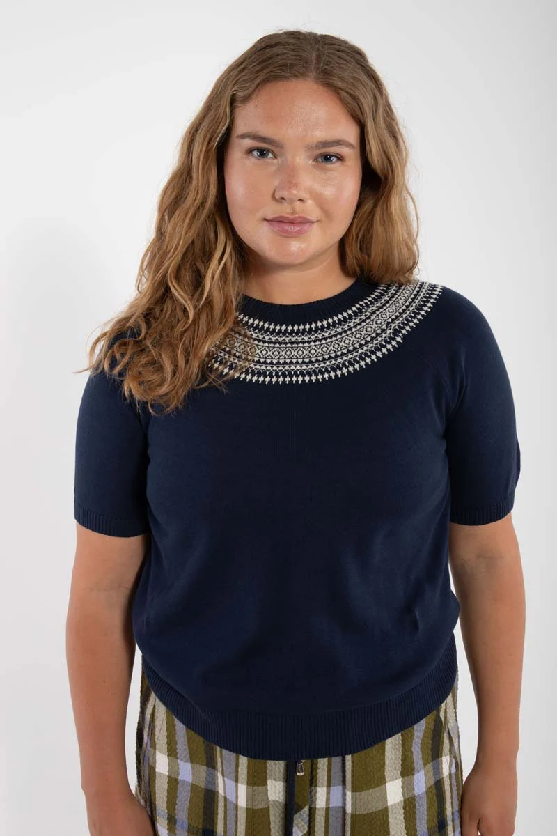 Danesilver Sweater Tee Dk Navy/Chalk