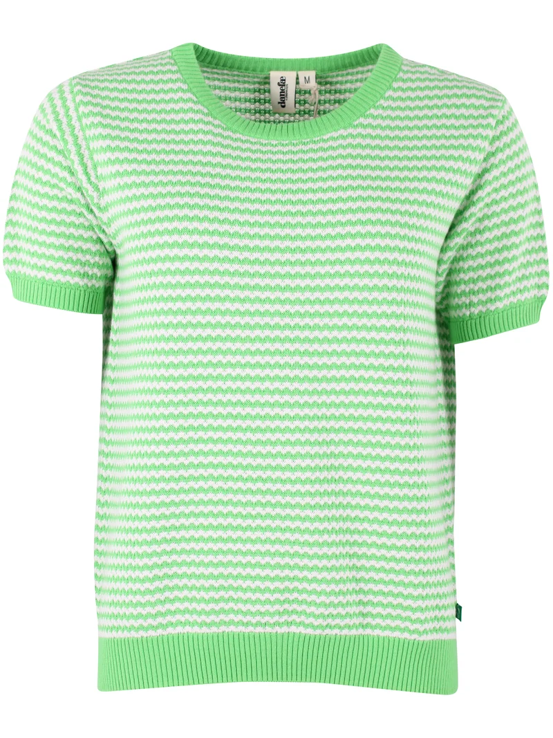 Danesilver Pearl Knit Sweater Tee Bright Green/Chalk