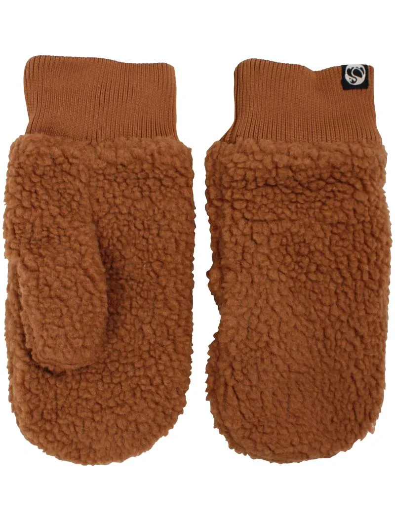ESS - Danepuff Paws LADIES Fleece Mittens Brown