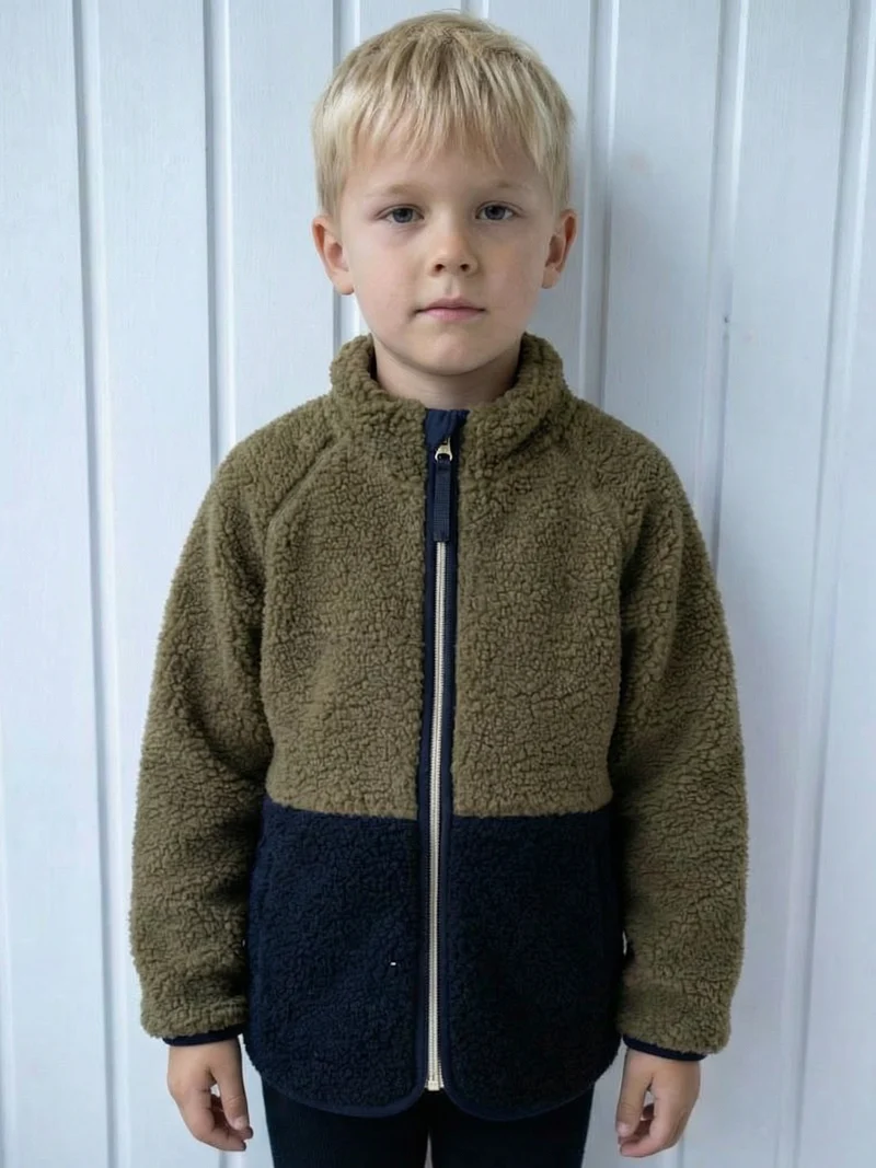 ESS - Danetalent Fleece Jacket Khaki/ Dk Navy