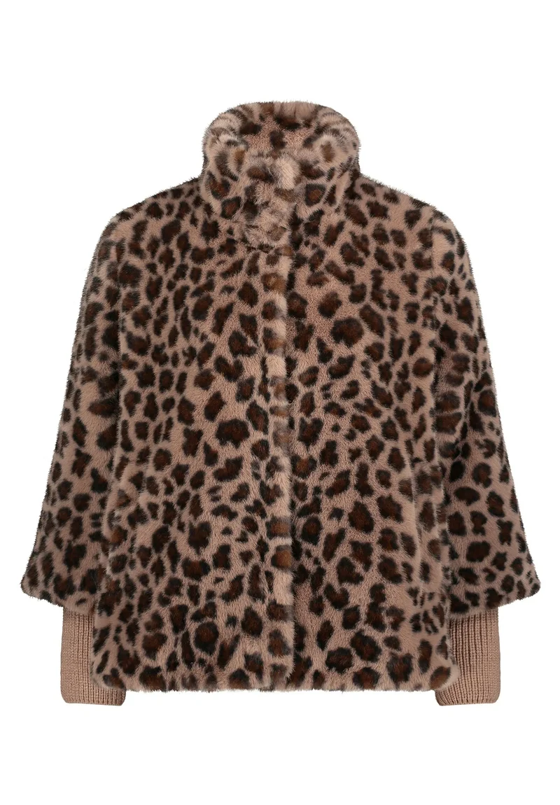 Kunstpelzjacke mit Stehkragen