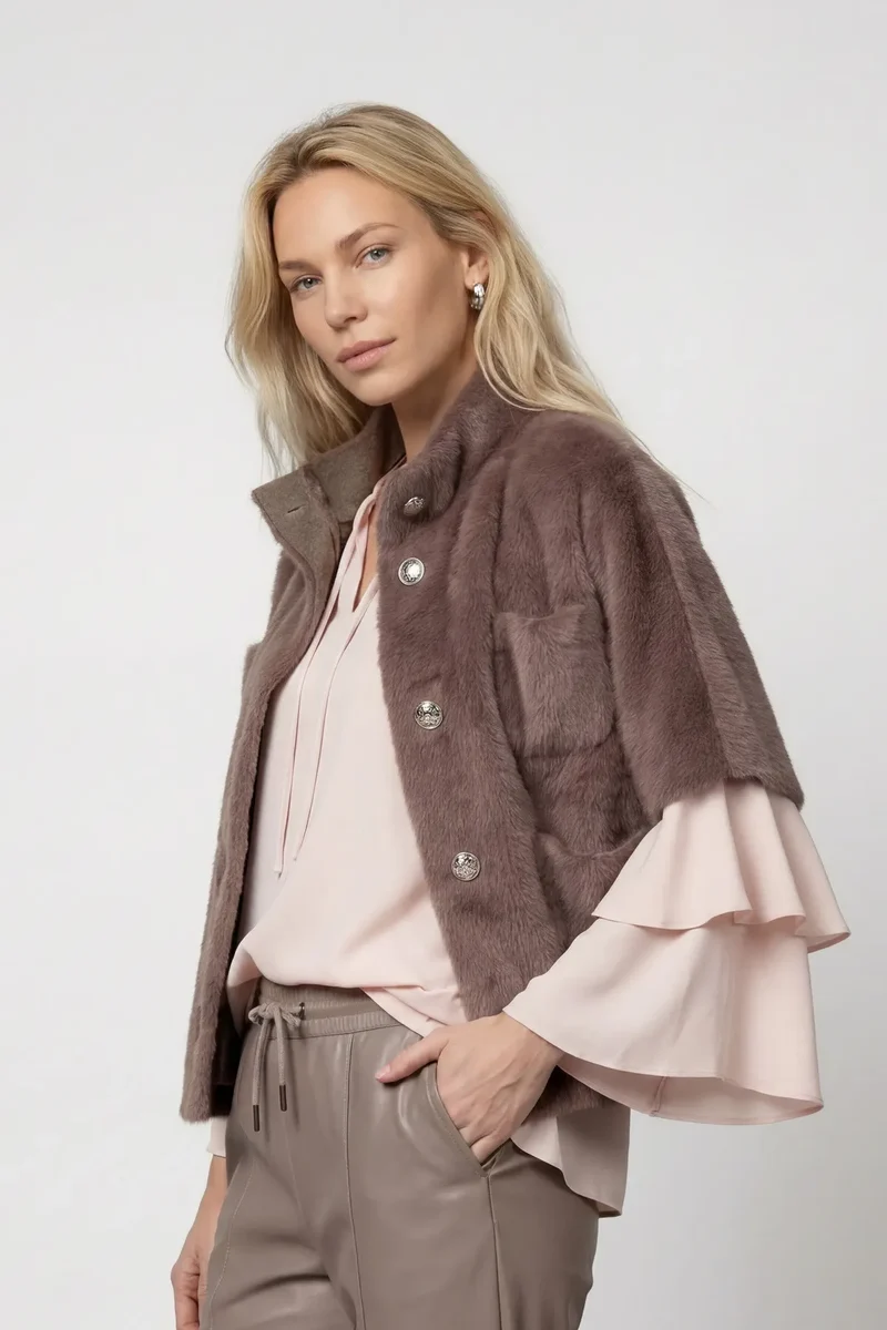 Overshirt aus Kunstfell