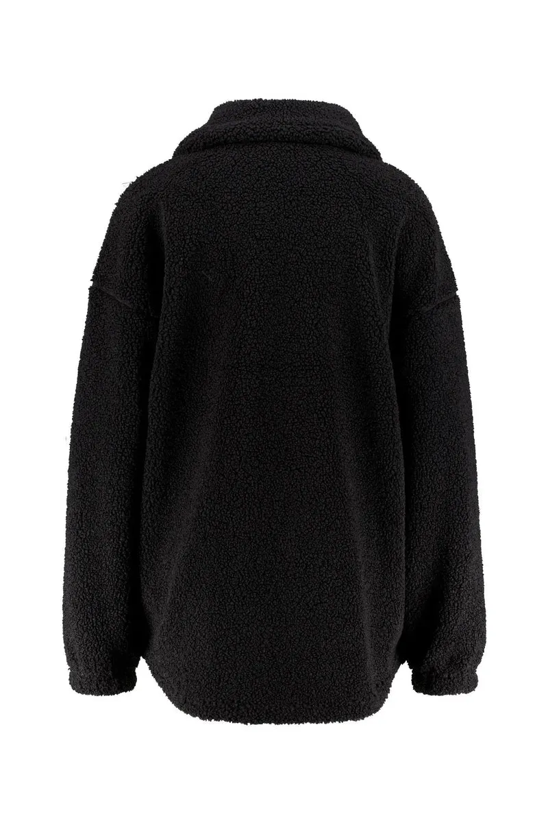 Teddy-Jacke mit Stehkragen