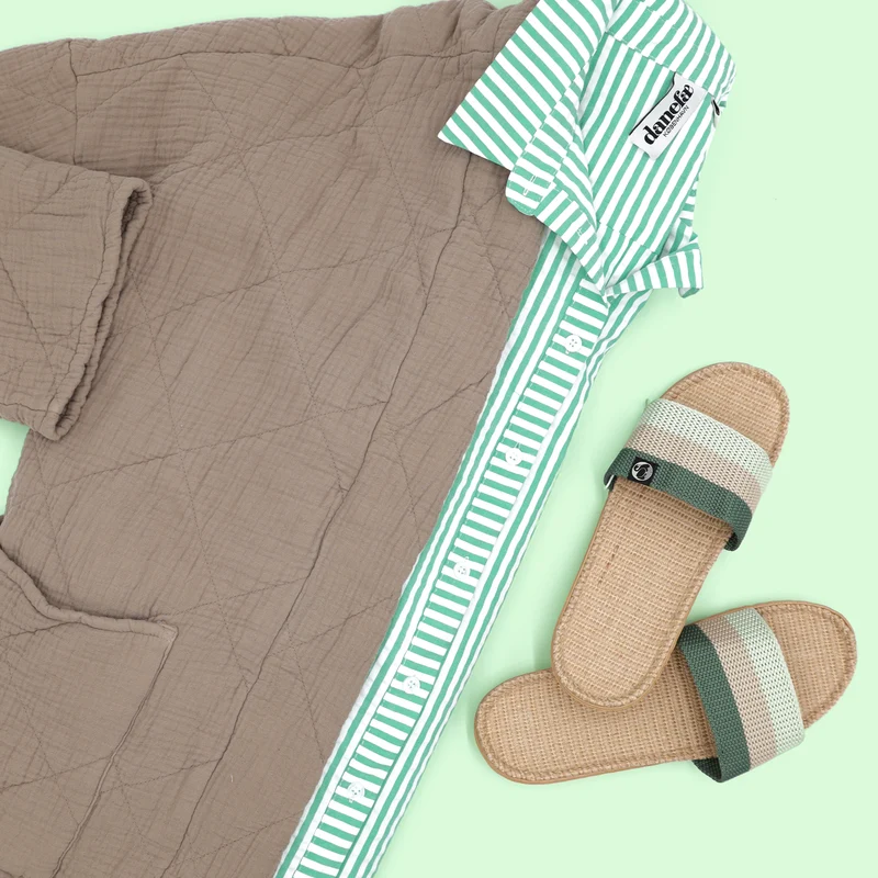 Danelulu Slippers Mint/Beige/Army